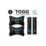 BRTSHOPPİNG Togg Oto Boyun Destek Yastığı ve Emniyet Kemeri Kılıfı – Ergonomik Set Premium Kalite 2 Yastık 2 Kemer