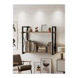 BRTWOODS Duvara Monte Metal Ahşap Kitaplık Dekoratif Salon Rafı