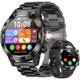 BRUBOSES Erkekler için Akıllı Saatler, Askeri Sağlam Erkek Akıllı Saat, Paslanmaz Çelik Gövde, IP68 Su Geçirmez, 30 Gün Uzun Bekleme, Cevap/Arama Yap, 1.4 inç HD Ekran, Android iOS ile Uyumlu (2 Bant)