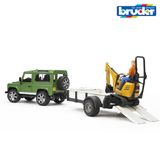 Bruder 02593 Land Rover Arazi Aracı ve JCB Mini Kazıcı