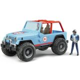 Bruder BRU-2541 Jeep Cross Safari Aracı Kasklı Pilotu Mavi