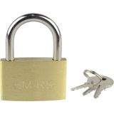 Brüder Mannesmann Pirinç Asma Kilit 40 Mm, M 413-40 | Masif malzeme, hava şartlarına ve korozyona dayanıklı, 3 eş zamanlı kapanan anahtar, zincirlere, kancalara ve sürgülere uygun