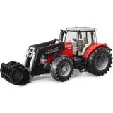 Bruder Massey Ferguson 7624 Kırmızı Kepçeli Traktör Oyuncak Araç 44.5 cm Uzunluk BR03047
