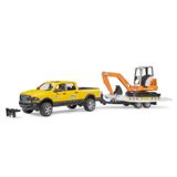 Bruder Oyuncak Ram 2500 Römorklu Pickup ve Mini Ekskavatör BR02546
