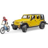 Bruder Sarı Renkli Jeep W. Rubicon & Bisiklet Sürücüsü Oyuncak Araç BR02543