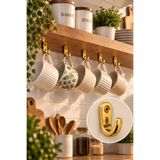 BRUEL Gold 3 Cm Dekoratif Kulplu Bardak, Kupa, Fincan, Takı, Çanta, Elbise, Dolap Askısı ( 4 Adet )