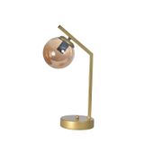 Brüksel Modern Tasarım Dizayn Kablolu Eskitme Renk Metal Bal Camlı Abajur Gece Lambası Masa Lambası