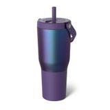 BrüMate Resa 35 oz%100 Sızdırmaz Saplı ve Pipetli Seyahat Bardağı | Esnek Yumuşak Yudum Pipeti | Üstün Dayanıklılık için Silikon Kılıf | Paslanmaz Çelik | Bardak Tutucu ve Seyahat Dostu | Koyu Aura)