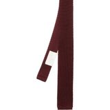Brunello Cucinelli Bordo Örgü Ipek Kravat - Standart