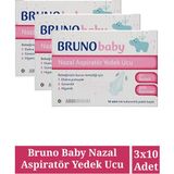 Bruno Baby Nazal Aspiratör Yedek Ucu 10'lu 3 Paket Yumuşak ve Kolay Temizlenebilir Uçlar