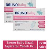 Bruno Baby Nazal Aspiratör Yedek Ucu Ekstra Yumuşak 2×10 Adet Güvenilir ve Hijyenik
