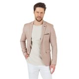 Bruno Erkek Camel Keten Karışımlı Slim Fit Dar Kesim İlkbahar-Yazlık Spor Blazer Ceket Camel 48