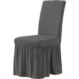 Brürümcük Etekli Sandalye Kılıfı, Lastikli,esnekli Sandalye Örtüsü 1 Adet - 35 x 45 cm - Antrasit