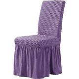 Brürümcük Etekli Sandalye Kılıfı, Lastikli,esnekli Sandalye Örtüsü 1 Adet - 35 x 45 cm - Lila