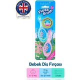 Brush Baby Bebek Diş İpi Etkili Yumuşak Diş Fırçası - Pembe ve Turkuaz - 0-3 Yaş - Çiftli Paket - Kız