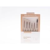 Brush Luxe Collection 6 Parça Profesyonel Makyaj Fırça Seti, Ultra Yumuşak Doğal Kıllı, Allık, Far, Kapatıcı, Eyeliner ve Kaş Şekillendirici (Krem) - Option-1