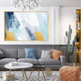 Brush Strokes Yağlı Boya Dokulu Tablo 50X70 Gold Çerçeveli