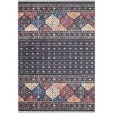 Brusy Siyah Modern Geometrik Etnik Eskitme Desenli Boho Makinada Yıkanabilir Hafif Hav Toz Vermez Leke Tutmaz Kaymaz Taban Dijital Makine Baskı Halı Oturma Odası Salon Yolluk Koridor Mutfak Halısı