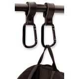 Brute Strength - Çok amaçlı kanca – Siyah 2 x – Bebek Arabası Kancası – Cırt cırtlı – Bebek Arabası Kancası Çanta Kancası, Bebek Arabası için Askı