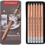 Bruynzeel 60311006 baskı grafit kalem seti, grafit, çok renkli, tek boy, 6 adet
