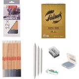 Bruynzeel Eskiz Başlangıç Seti 10 + Dereceli Kalem + A5 Defter + Dağıtıcı Set + Silgi + Açacak + Hamur Silgi - Karışık-Çok Renkli - standart