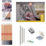 Bruynzeel Eskiz Başlangıç Seti 2 + Dereceli Kalem + A5 Defter + Dağıtıcı Set + Silgi + Açacak + Hamur Silgi - Karışık-Çok Renkli - standart