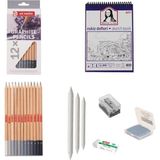 Bruynzeel Eskiz Başlangıç Seti 3 + Dereceli Kalem + A5 Defter + Dağıtıcı Set + Silgi + Açacak + Hamur Silgi - Karışık-Çok Renkli - standart