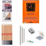 Bruynzeel Eskiz Başlangıç Seti 6 + Dereceli Kalem + A5 Defter + Dağıtıcı Set + Silgi + Açacak + Hamur Silgi - Karışık-Çok Renkli - standart