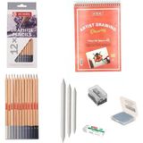 Bruynzeel Eskiz Başlangıç Seti 7 + Dereceli Kalem + A5 Defter + Dağıtıcı Set + Silgi + Açacak + Hamur Silgi - Karışık-Çok Renkli - standart