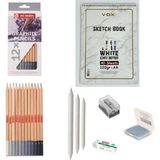 Bruynzeel Eskiz Başlangıç Seti 8 + Dereceli Kalem + A5 Defter + Dağıtıcı Set + Silgi + Açacak + Hamur Silgi - Karışık-Çok Renkli - standart