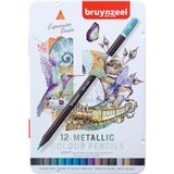 Bruynzeel : Expression Kuru Boya Kalem Seti : Metalik Renkler : 12 Renk (Metal Kutu) - Karışık Renk