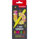 Bruynzeel Highlıghter Set - Floresan Kalem Seti 4 Renk - Renkli - Standart