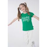BRZ Collection Baskılı Kız Çocuk Kısa Kollu T-Shirt - 4 Yaş - Yeşil