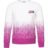 BRZ Collection Kız Çocuk Fuşya Renk Baskılı Sweatshirt Bisiklet Yaka Özel Apreli Kumaş - 5 Yaş