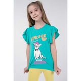 BRZ Collection Kız Çocuk Kısa Kollu T-Shirt - 5 Yaş - Yeşil