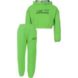 BRZ Collection Kız Çocuk Yeşil Crop Sweatshirt Pantolon Takım - 6 Yaş
