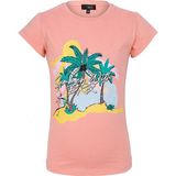 BRZ Collection Palmiye Baskılı Kız Çocuk T-Shirt - Somon - 5 Yaş
