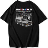 BRZ Collection Unisex Oversize Bmw E30 M3 T-Shirt - 2XL - Siyah