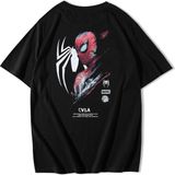 Brz Collection Unisex Oversize Cvla Spiderman T-Shirt - Siyah - 2XL