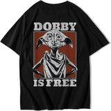 Brz Collection Unisex Oversize Dobby Is Free T-Shirt Siyah - M