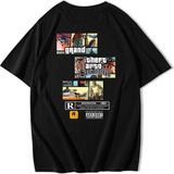 BRZ COLLECTION Unisex Oversize GTA San Andreas Wasted T-shirt Siyah