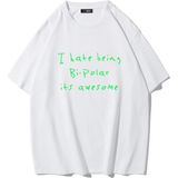 Brz Collection Unisex Oversize I Hate Being Bi-Polar Its Awesome T-Shirt (Beyaz)