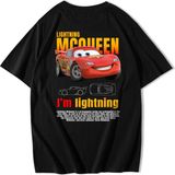 BRZ Collection Unisex Oversize Şimşek Mcqueen T-Shirt - 2XL - Siyah