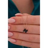 Bs Begisilver Minik Siyah Kelebek Kolye 925 Ayar Gümüş Rose