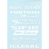BS.Elektronik Arka Cam Yazısı - 5'li Sticker - Arka Cam Yazısı - 5'li Sticker Beyaz - BEDEL ÖDENDi