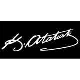 BS.Elektronik Kemal Atatürk Sticker Imza Siyah K.atatürk Imza Sticker - 14 x 3,5 cm - Beyaz