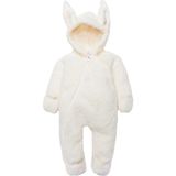 BS Hood x Erkek Kız Bebek Çocuk Kışlık Tavşan Peluş Tulum (Ekru, 7 Yaş) - Standart
