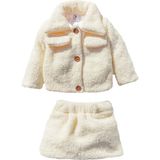 BS Hood x Ipek Atlas Kız Bebek Çocuk Ceket Etekli Takım - 01.Ekru - 6 Yaş