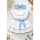 BS Hood x Ipek Atlas Kız Bebek Çocuk Yazlık Müslin Elbise - Bebe Mavi - 3 Yaş