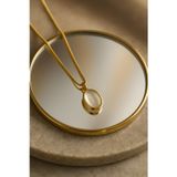 Bs Jewelry Oval Yılan Zincir Çelik Kolye
